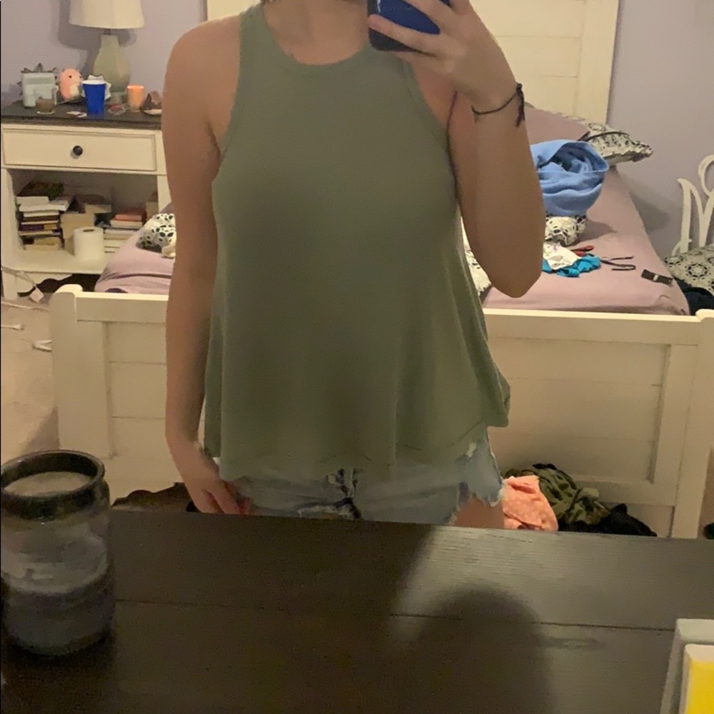 Free People flowy green tank